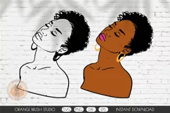 Short Hair Black Woman SVG Cut File Melanin SVG