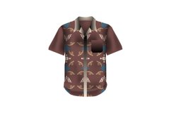 Short sleeve flannel realistic shirt textile indonesia batik Product Image 1
