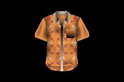 Short sleeve flannel realistic shirt textile indonesia batik Product Image 2