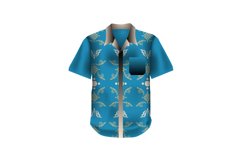 Short sleeve flannel realistic shirt textile indonesia batik Product Image 1