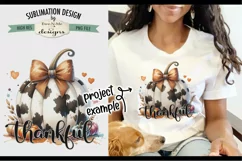 Thankful Cow Print Pumpkin PNG Design for Sublimation DTF Product Image 5