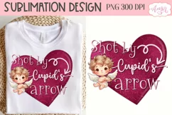 Shot by Cupid's arrow PNG sublimation for Valentine's day Product Image 1