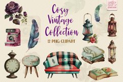 Watercolor Cozy Vintage Home Decoration Illustration Product Image 2