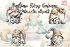 Bedtime Story Gnomes Watercolor Clipart Product Image 2