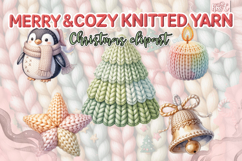 Cozy &amp; Merry Christmas Knitted Yarn Clipart Bundle Product Image 2