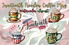 Watercolor Juneteenth Mug Clipart PNG Bundle Product Image 2