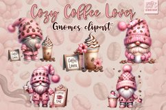 Watercolor Cozy Coffee Lover Gnomes PNG Illustration Clipart Product Image 2