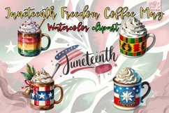Watercolor Juneteenth Mug Clipart PNG Bundle Product Image 3