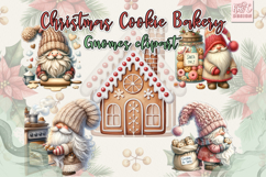 Christmas Cookie Bakery Gnomes Winter Watercolor Clipart Product Image 3