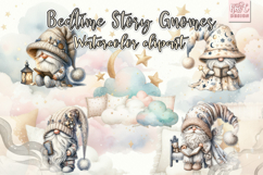 Bedtime Story Gnomes Watercolor Clipart Product Image 3