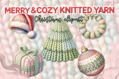 Cozy &amp; Merry Christmas Knitted Yarn Clipart Bundle Product Image 3