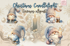 Christmas Candlelight Gnomes Winter Watercolor Clipart Product Image 4