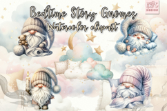 Bedtime Story Gnomes Watercolor Clipart Product Image 4