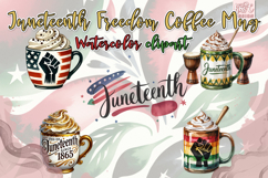 Watercolor Juneteenth Mug Clipart PNG Bundle Product Image 4