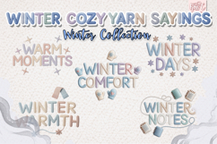 Winter Cozy Yarn Text Clipart Bundle 20 Embroidered PNG Product Image 5