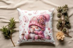 Watercolor Cozy Coffee Lover Gnomes PNG Illustration Clipart Product Image 6