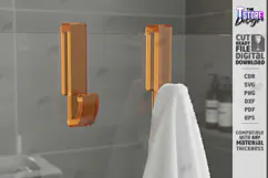Shower Glass Hook SVG Acrylic Over Door Towel Holder Laser Product Image 1