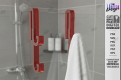 Shower Glass Hook SVG Acrylic Over Door Towel Holder Laser Product Image 1