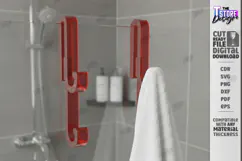 Shower Glass Hook SVG Acrylic Over Door Towel Holder Laser Product Image 1