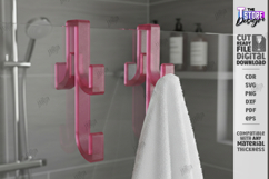 Shower Glass Hook SVG Acrylic Over Door Towel Holder Laser Product Image 1