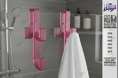 Shower Glass Hook SVG Acrylic Over Door Towel Holder Laser Product Image 1