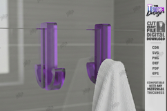 Shower Glass Hook SVG Acrylic Over Door Towel Holder Laser Product Image 1