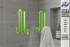 Shower Glass Hook SVG Acrylic Over Door Towel Holder Laser Product Image 1