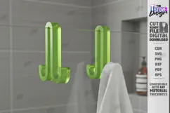Shower Glass Hook SVG Acrylic Over Door Towel Holder Laser Product Image 1