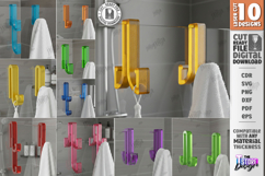 Shower Glass Door Hook Laser Cut Bundle | Acrylic Towel Hook Product Image 1