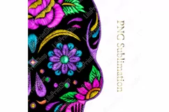 Faux Applique Sugar Skull sublimation png Halloween clipart Product Image 2