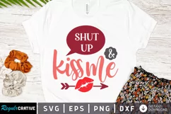 Shut Up And Kiss Me SVG, Valentine's Day SVG Design Product Image 1
