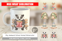 Shy Awkward School Animal Mug Wrap Product Image 1