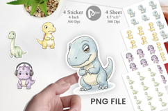 Shy Baby Dinosaur Sticker Product Image 1