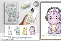 Shy Baby Dinosaur Digital Paper Product Image 1