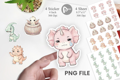 Shy Baby Dinosaur Sticker Product Image 1