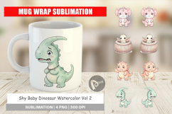 Shy Baby Dinosaur Mug Wrap Product Image 1