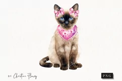 Valentine Siamese Cat PNG | Valentine's Day Clipart Product Image 1