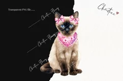 Valentine Siamese Cat PNG | Valentine's Day Clipart Product Image 2
