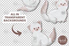 Siamese Cute Cat Clipart Watercolor Style 03