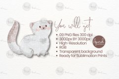 Siamese Cute Cat Clipart Watercolor Style 04