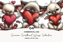Siamese Sweetheart Wings Valentine PNG Product Image 1