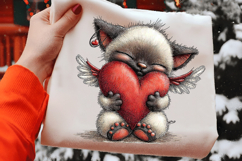 Siamese Sweetheart Wings Valentine PNG Product Image 2