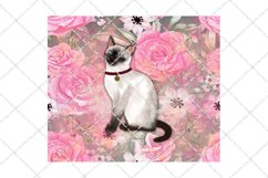 Siamese Cat With Roses Tumbler Design Product Image 2