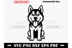 Siberian Husky big head SVG PNG DXF EPS PDF Product Image 1