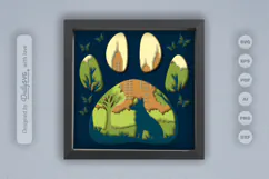 Siberian Husky Dog Sitting at the Park Layered Papercut Product Image 1