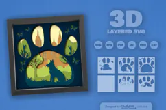 Siberian Husky Dog Sitting at the Park Layered Papercut Product Image 2