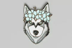 Pet Portrait Laser Cut File - Floral Dog - Siberian Husky Product Image 5