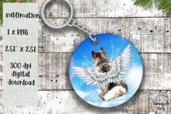 Memorial SIBERIAN HUSKY dog angel wings Keychain SUBLIMATION Product Image 1