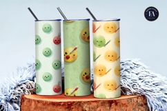 Thermometer Sick Emoji Watercolor Seamless Digital Paper Product Image 3