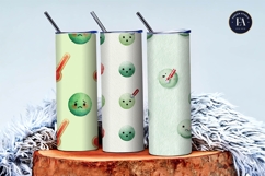 Sick Emoji Thermometer Watercolor Seamless Digital Paper Product Image 3